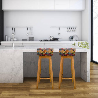 Set X 2 Silla Bar Madera 85x32x44.5cm Tapizada Colors