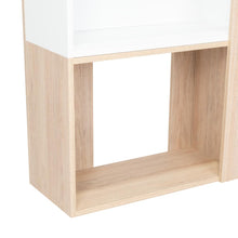 Biblioteca Bored, Beige y Blanco, con Dos Módulos Flotantes y Tres Entrepaños