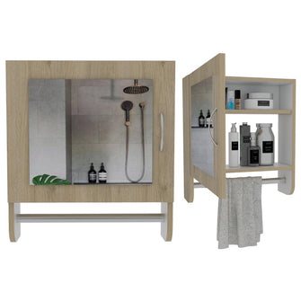 Gabinete de Baño Aqua, Beige y Blanco, Incluye Espejo X2