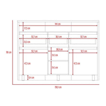Barra de Cocina Karel, Beige y Cocoa, con Tres Cajones