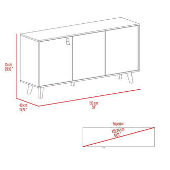 Mesa Auxiliar Mirabella, Cocoa, con Dos Puertas Abatibles y Amplio espacio para Ubicar Objetos