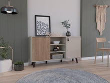 Mesa Auxiliar Mirabella, Cocoa, con Una Puerta y Amplio espacio para Ubicar Objetos