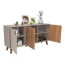 Mesa Auxiliar Mirabella, Cocoa, con Dos Puertas Abatibles y Amplio espacio para Ubicar Objetos