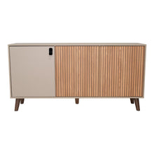 Mesa Auxiliar Mirabella, Cocoa, con Dos Puertas Abatibles y Amplio espacio para Ubicar Objetos