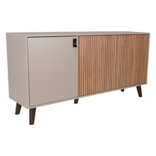 Mesa Auxiliar Mirabella, Cocoa, con Dos Puertas Abatibles y Amplio espacio para Ubicar Objetos