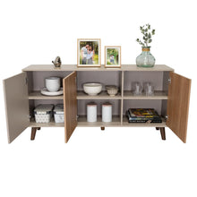Mesa Auxiliar Mirabella, Cocoa, con Dos Puertas Abatibles y Amplio espacio para Ubicar Objetos