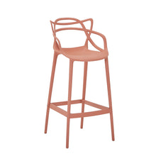 Set de 4 Sillas para Bar Palermo, Terracota, con Reposa Pies Doble Propósito