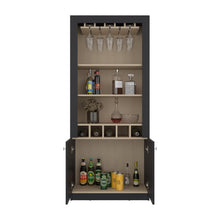 Bar Tonny, Wengue y Cartagena, con Espacio Superior Para Almacenar Copas de Vino ZF