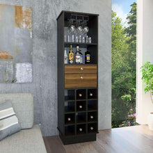 Bar Clasic, Wengue y Cobre, con Espacio Para Botellas y Porta Copas