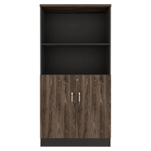 Biblioteca Concept, Wengue y Chocolate, con Variedad de Entrepaños