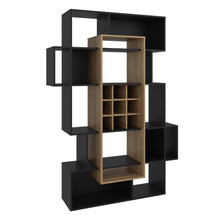 Biblioteca Bar Simba, Wengue y Fresno Europeo, con espacio para libros, copas, licores