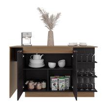 Barra de Cocina Laurel, Kronos Wengue y Kronos Fresno, Moderna con entrepaños y puertas ZF