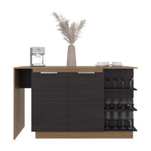 Barra de Cocina Laurel, Kronos Wengue y Kronos Fresno, Moderna con entrepaños y puertas ZF