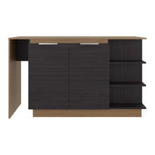 Barra de Cocina Laurel, Kronos Wengue y Kronos Fresno, Moderna con entrepaños y puertas ZF