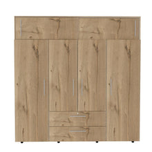 Closet Babel, Café Claro y Blanco, con Cuatro Puertas Abatibles y Cuatro Cajones Multiusos