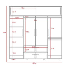 Clóset Babel, Avellana y Blanco, con Cuatro Puertas Abatibles y Cuatro Cajones Multiusos