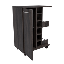 Bar Cart Argus, Grafito, con Espacio Para Botellas y Porta Copas