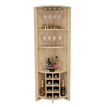 Bar Esquinero Sarume, Beige, Con Amplio Espacio de Almacenamiento y Porta Copas