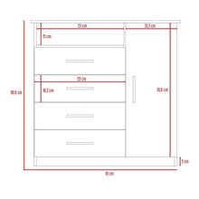 Organizador Barlovento, Cobre y Blanco, con Cuatro Cajones y una Puerta X2