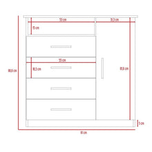 Organizador Barlovento, Humo y Blanco, con Cuatro Cajones y una puerta X2