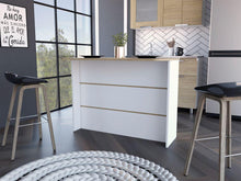 Barra de Cocina Diamante, Blanco Duqueza y Beige, Con Amplia Superficie ZF