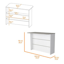 Barra de Cocina Diamante, Blanco Duqueza y Agata, Con amplia Superficie ZF
