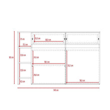 Barra de Cocina Polux, Blanco Vainilla Y Beige , con Amplia Superficie Superior y Entrepaños
