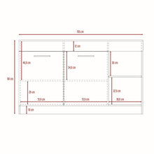 Mueble Multiusos Prada, Miel y Wengue, con dos puertas batientes