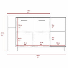 Mueble Multiusos Eris, Macadamia y Blanco, con Dos Puertas Batientes