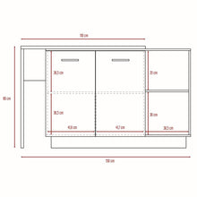 Barra de Cocina Eris, Café Claro y Blanco, con Dos Puertas Batientes ZF