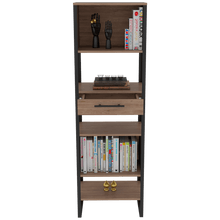 Biblioteca Korina, Miel, con Espacio Para Ubicar Libros y Objetos Decorativos