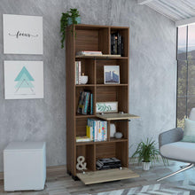 Biblioteca Marsel, Castaño y Café Claro, con Tres Puertas Abatibles y Varios Entrepaños