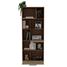 Biblioteca Marsel, Castaño y Café Claro, con Tres Puertas Abatibles y Varios Entrepaños
