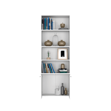 Mueble Multiusos Milán, Blanco Duqueza, con Dos Puertas Abatibles y Cuatro Entrepaños