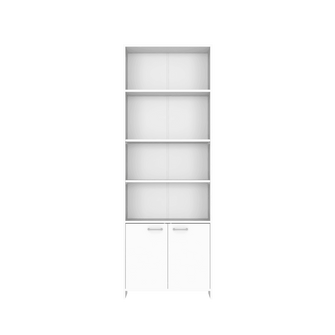 Mueble Multiusos Milán, Blanco Duqueza, con Dos Puertas Abatibles y Cuatro Entrepaños