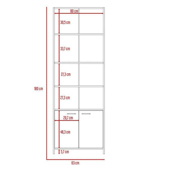 Mueble Multiusos Milán, Blanco Duqueza, con Dos Puertas Abatibles y Cuatro Entrepaños