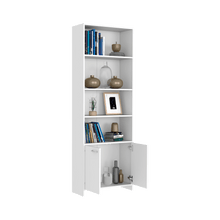 Mueble Multiusos Milán, Blanco Duqueza, con Dos Puertas Abatibles y Cuatro Entrepaños