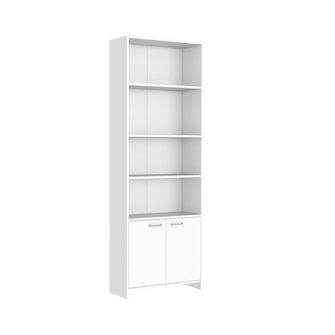 Mueble Multiusos Milán, Blanco Duqueza, con Dos Puertas Abatibles y Cuatro Entrepaños