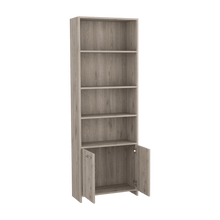 Biblioteca Milán, Humo, con Dos Puertas Abatibles y Cuatro Entrepaños