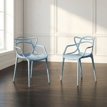 Set de 2 Sillas Palermo, Color Azul Claro, con Espaldar y Diseño Moderno