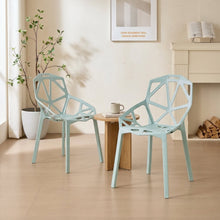 Set de 2 Sillas Roxy, Color Azul Claro, con Espaldar y Diseño Moderno