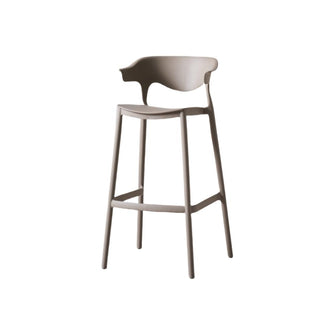 Butaco para Barra Elena, Color Taupe, Diseño Moderno X4