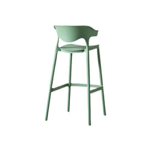 Butaco para Barra Elena, Color Verde Oliva, Diseño Moderno X4
