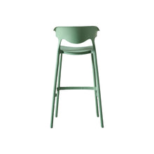 Silla para Bar Elena, Color Verde Oliva, Diseño Moderno X4