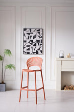 Silla para Bar Paraiso, Color Terracota, Diseño Moderno