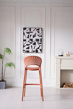 Silla para Bar Paraiso, Color Terracota, Diseño Moderno