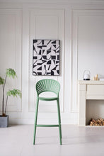 Silla para Bar Paraiso, Color Verde Olivo, Diseño Moderno X2