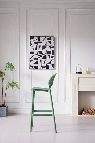 Butaco para Barra Paraiso, Color Verde Olivo, Diseño Moderno