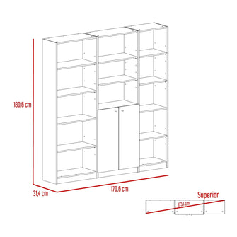 Combo de Bibliotecas Home Eco, Macadamia Incluye Tres Bibliotecas - VIRTUAL MUEBLES