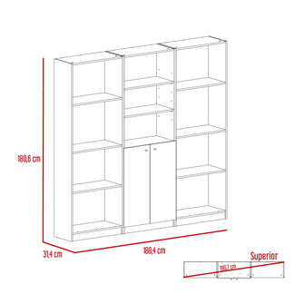 Combo de Bibliotecas Home, Wengue Incluye Tres Bibliotecas